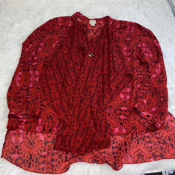 Chicos flowy sheer blouse - Picture 1 of 6